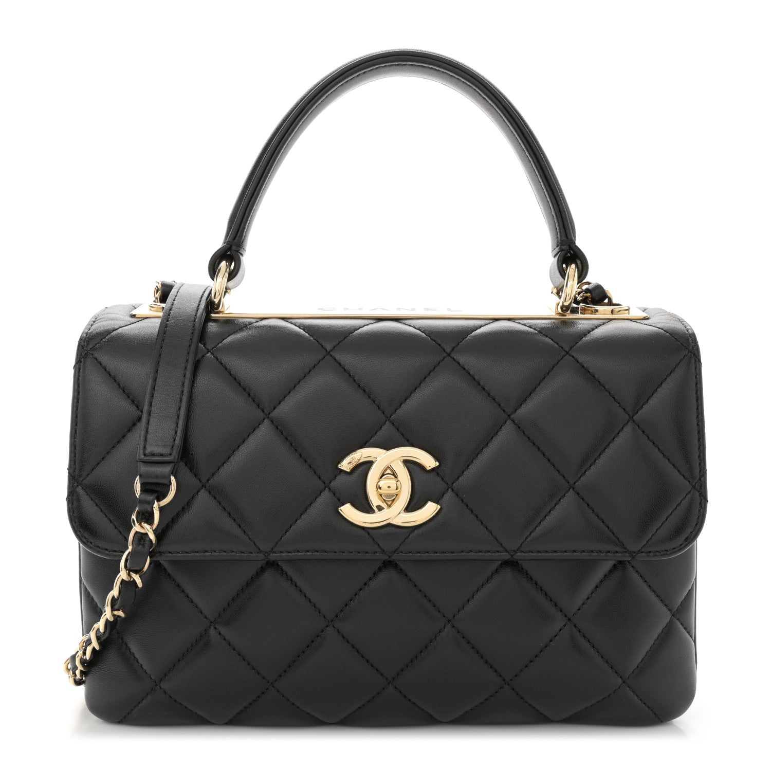 Chanel Lambskin Quilted Small Trendy CC Dual Handle Flap Bag Black 1 of 11