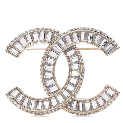 Chanel Baguette Crystal CC Brooch Gold 1 of 5