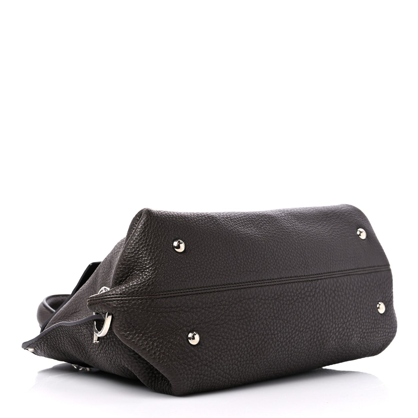 Grained Calfskin Sofia Satchel Brown