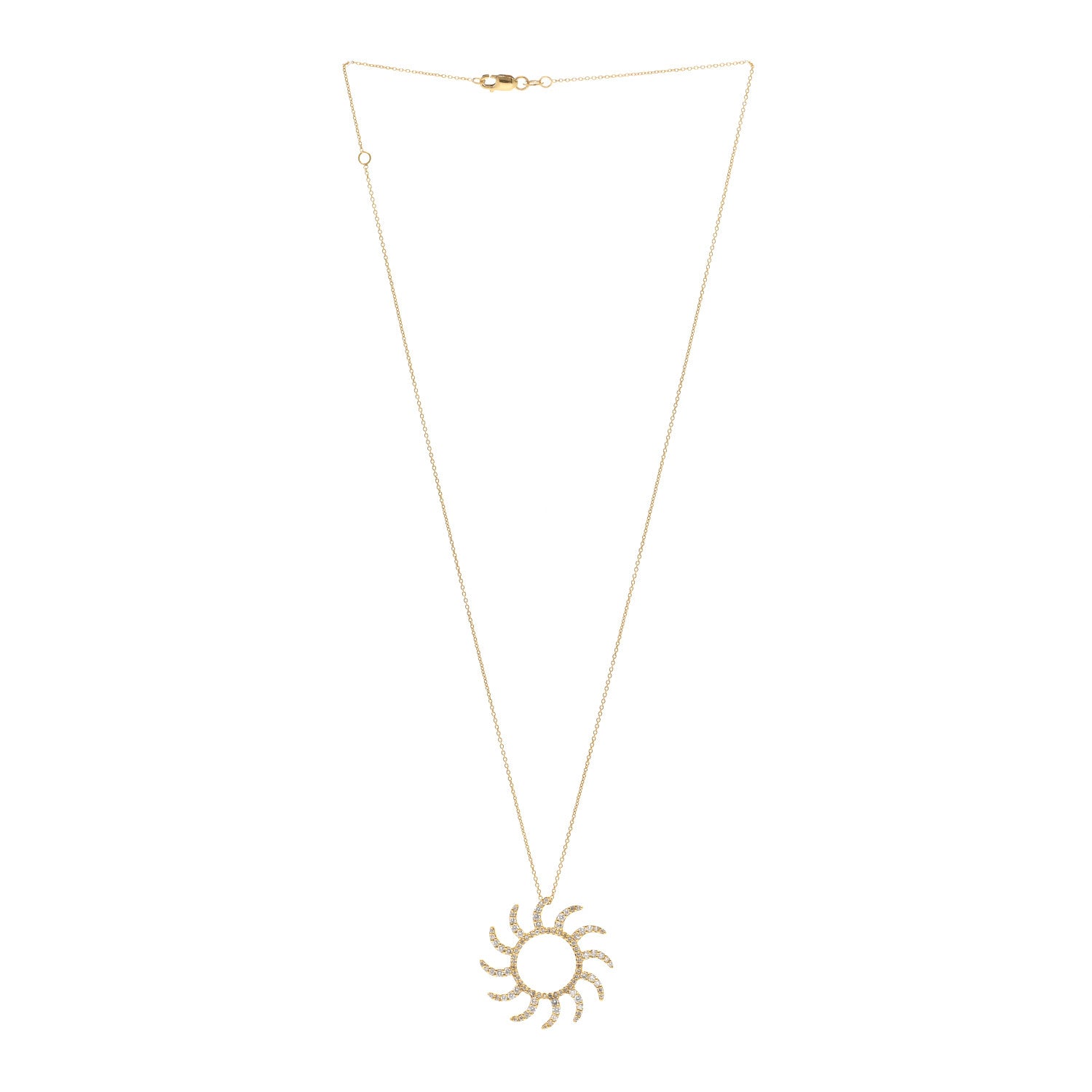 Roberto Coin 18K Yellow Gold Diamond Sun Pendant Necklace 3 of 4