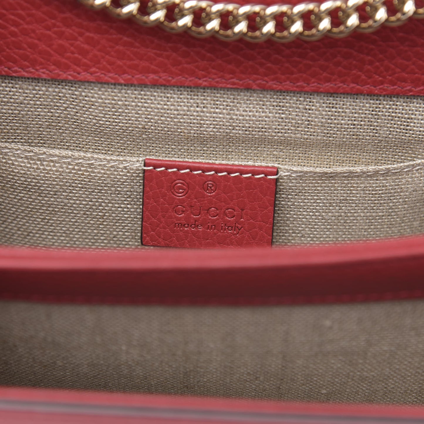 Dollar Calfskin Small Interlocking G Shoulder Bag Red