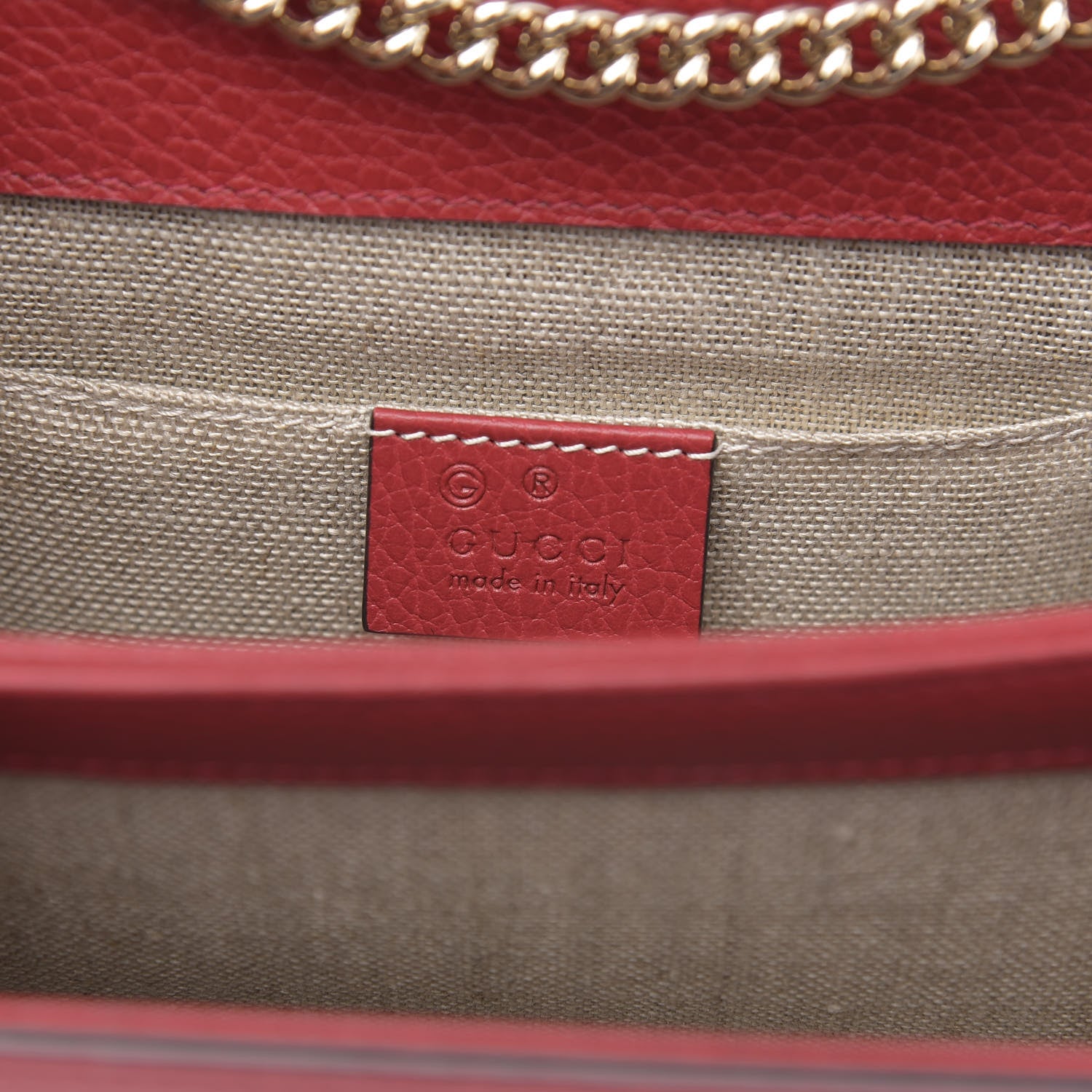 Gucci Dollar Calfskin Small Interlocking G Shoulder Bag Red 6 of 10