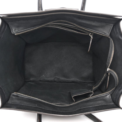 Celine Drummed Calfskin Mini Luggage Black 5 of 10