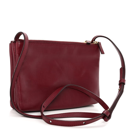 Celine Smooth Lambskin Small Trio Crossbody Bag Burgundy 3 of 12