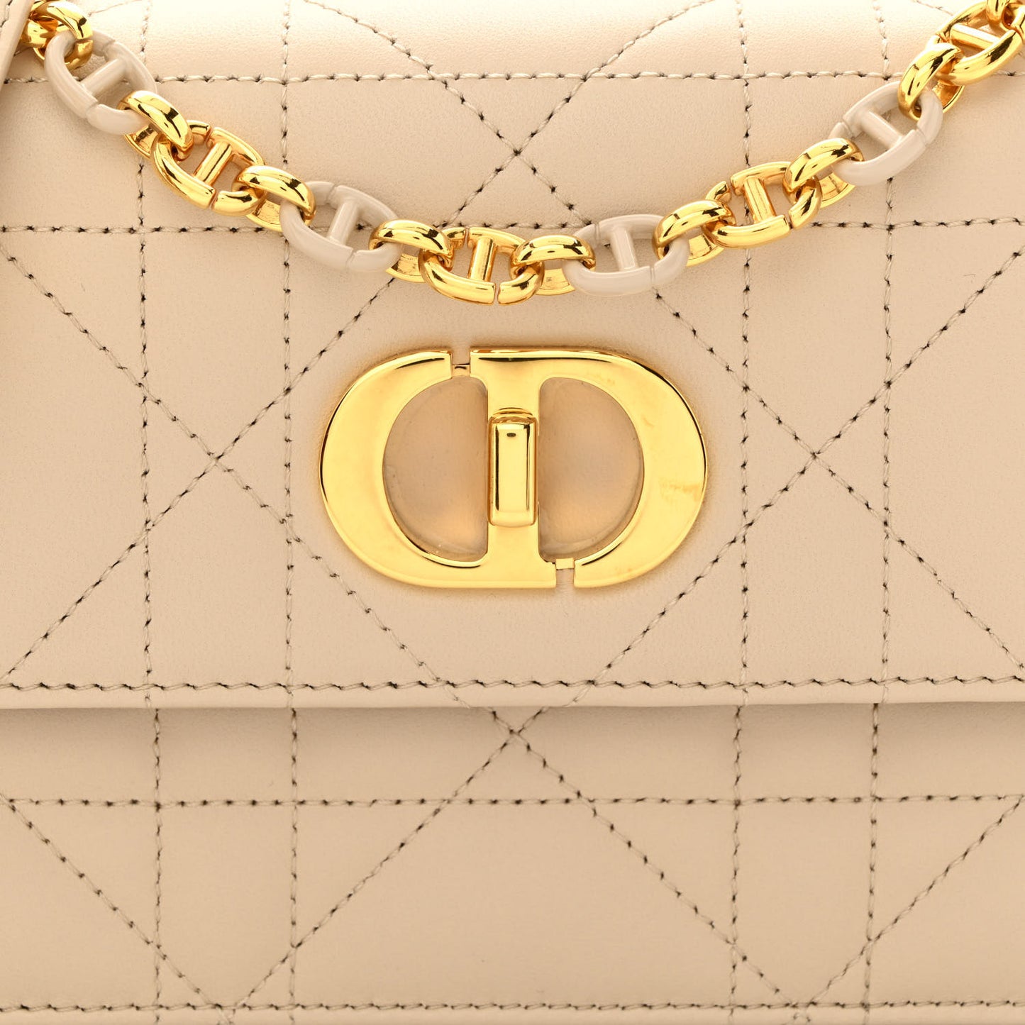 Lambskin Cannage Mini Miss Caro Bag Beige