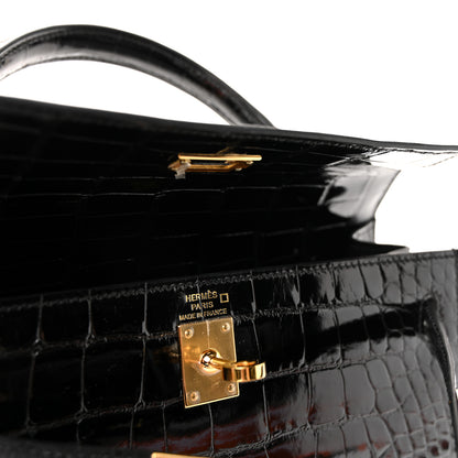 Hermes Shiny Alligator Kelly Sellier 25 Black 6 of 10