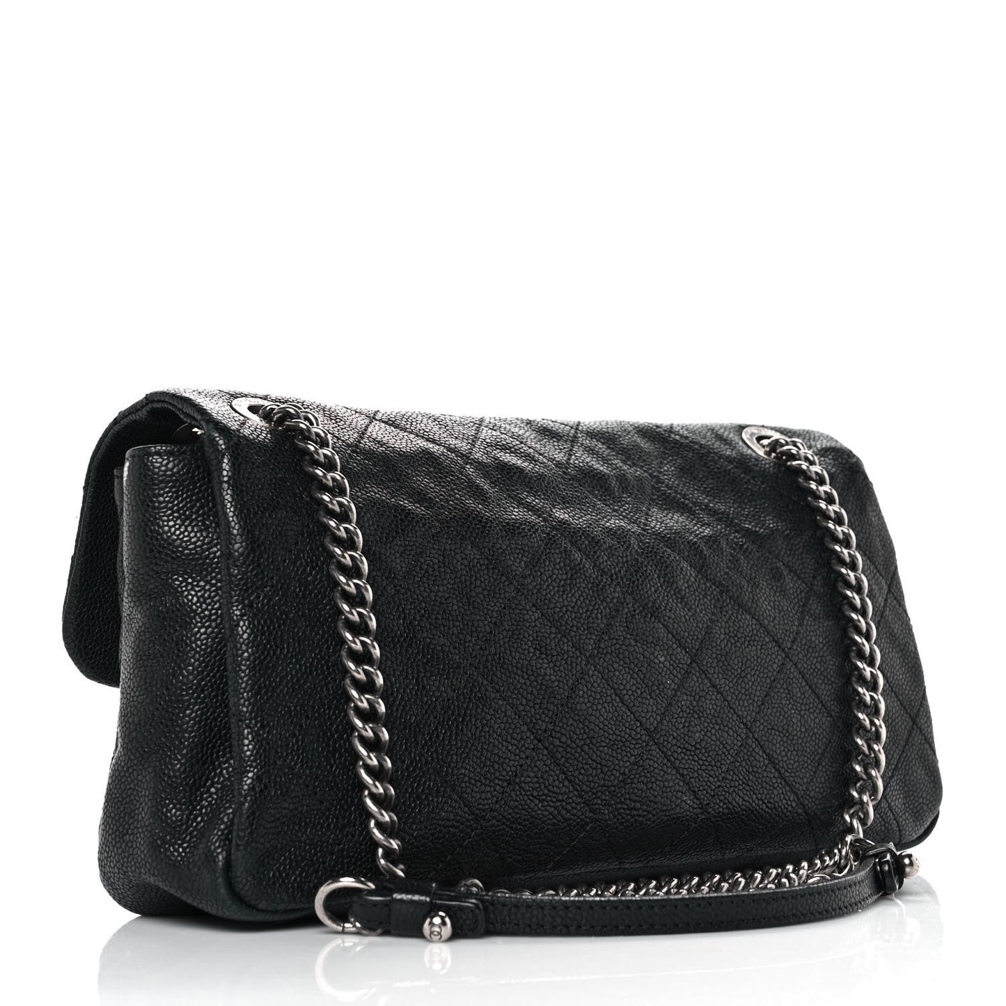 Caviar Quilted Medium Simply CC Flap Black