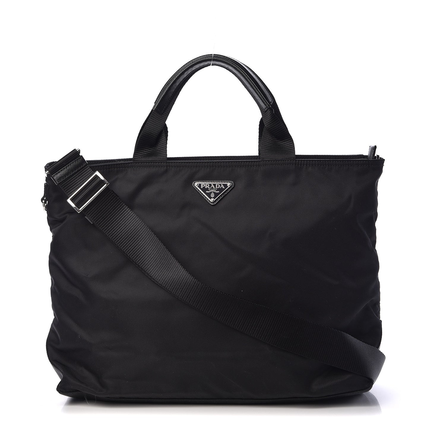 Nylon Vela East West Shopper Tote Black