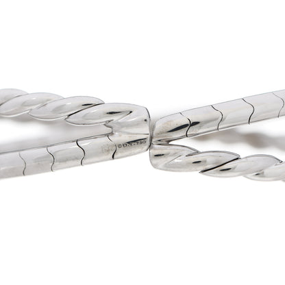 David Yurman 18K White Gold Diamond Paveflex Two Row Bracelet 3 of 4