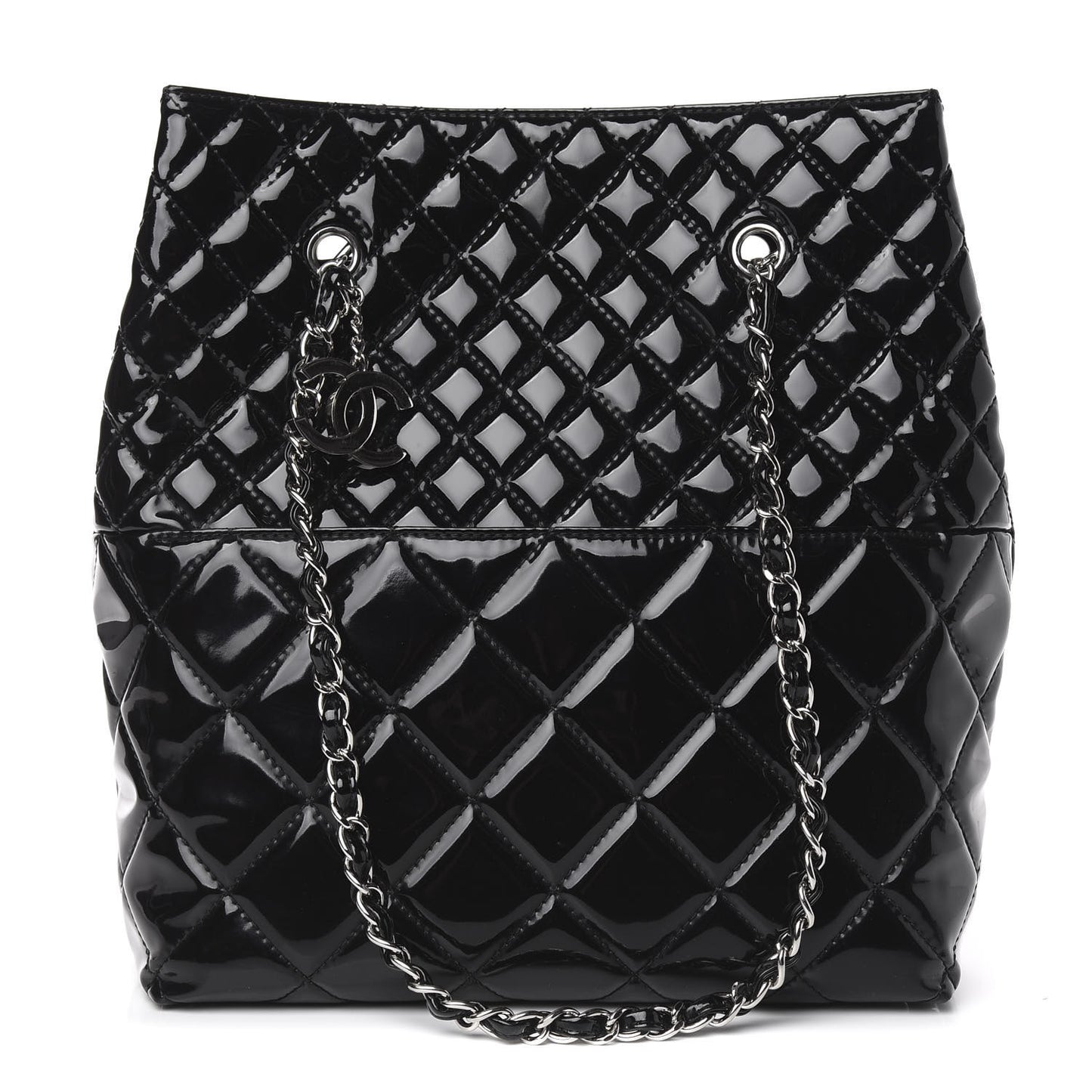 Vinyl Quilted In The Business North South Tote Black
