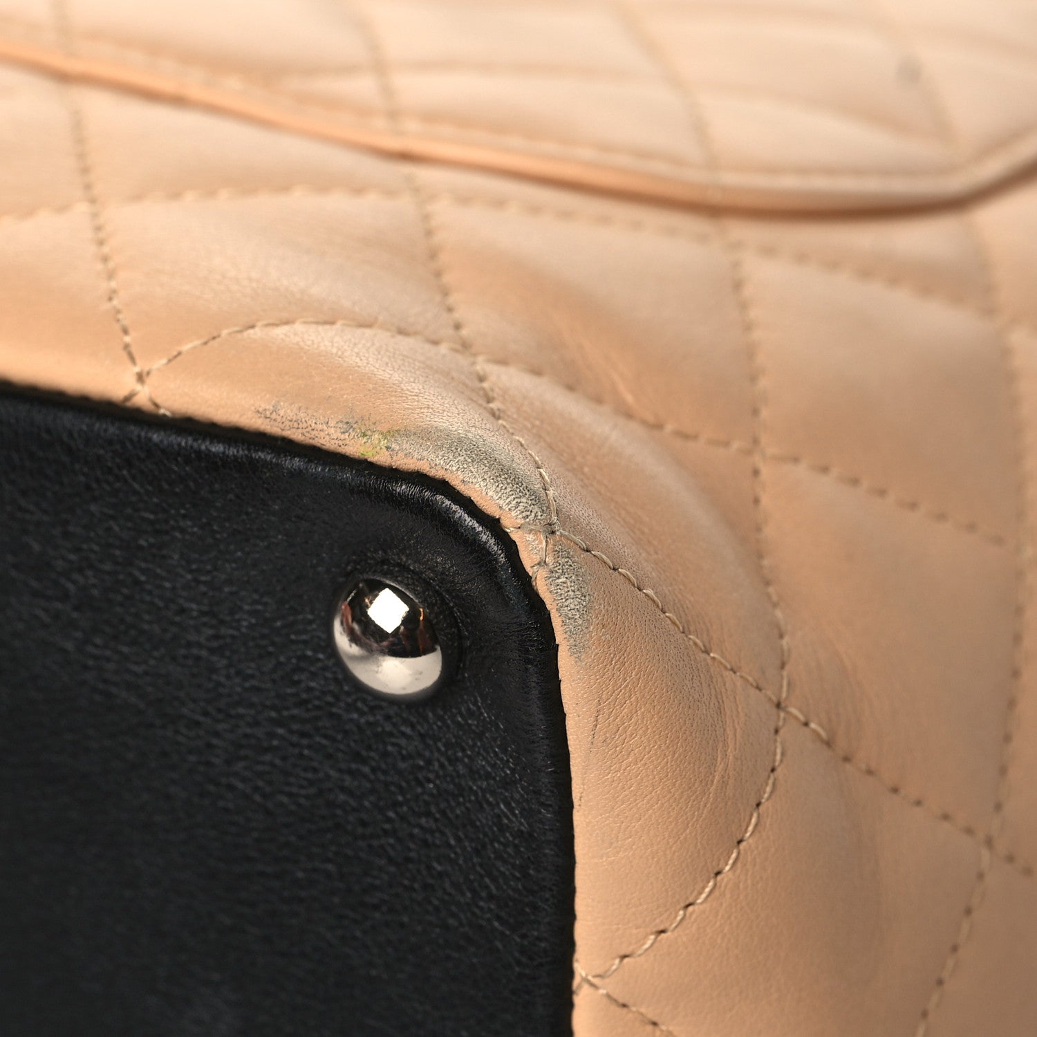 Chanel Calfskin Quilted Medium Cambon Tote Beige Black 10 of 10