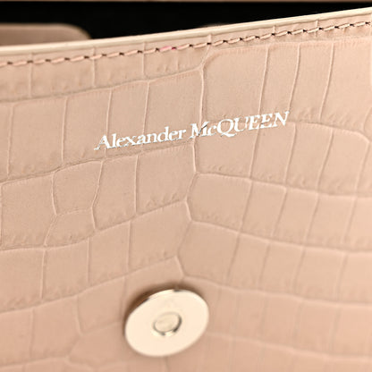 Alexander McQueen Calfskin Crocodile Embossed Mini Jeweled Satchel Sand 12 of 23