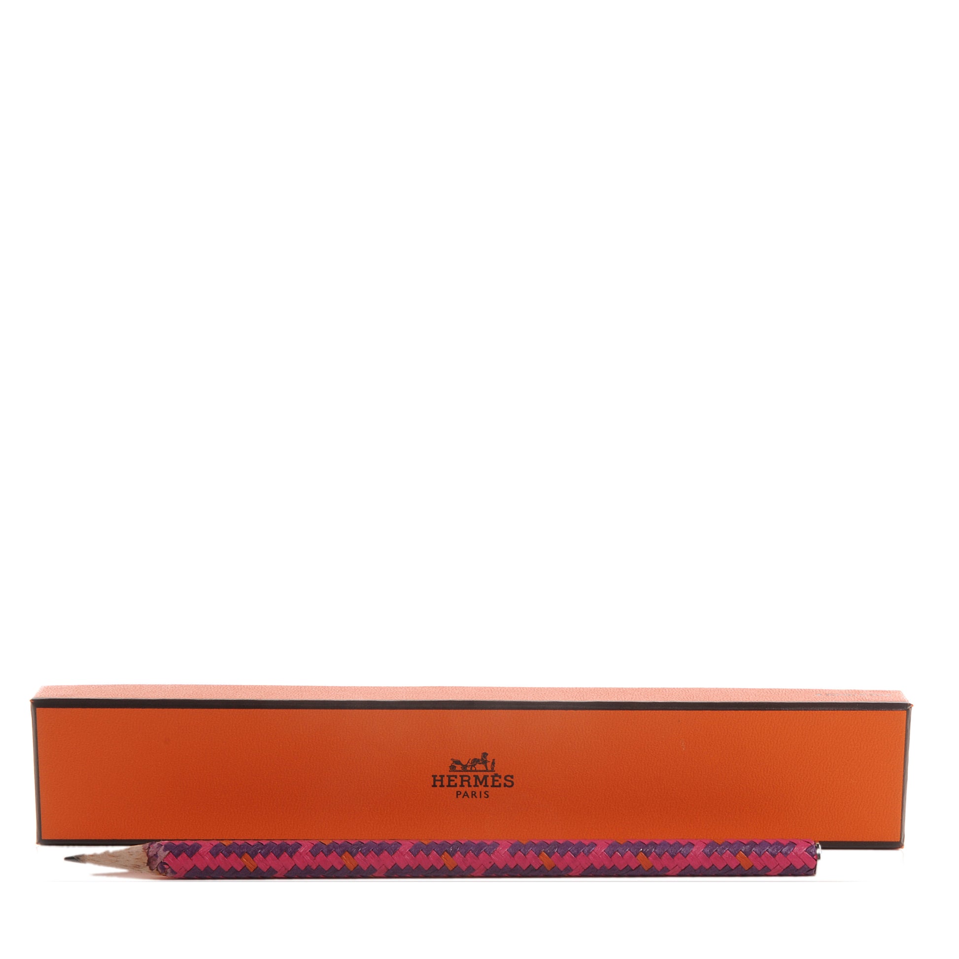 Hermes Madras Goatskin Arlequin Pencil Violet Shocking Pink Orange 4 of 5