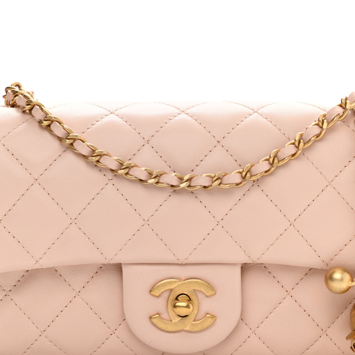 Chanel Lambskin Quilted Mini Rectangular Pearl Crush Flap Light Beige 8 of 10