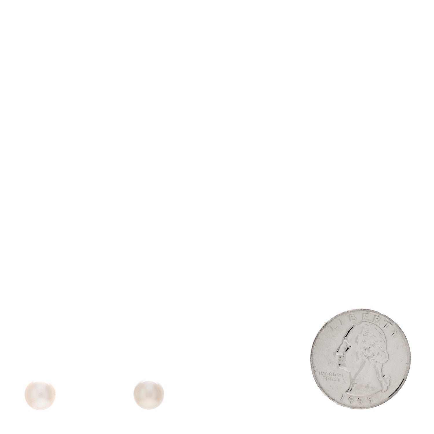 Tiffany 18K White Gold 7-7.5mm Pearl Stud Earrings 2 of 5