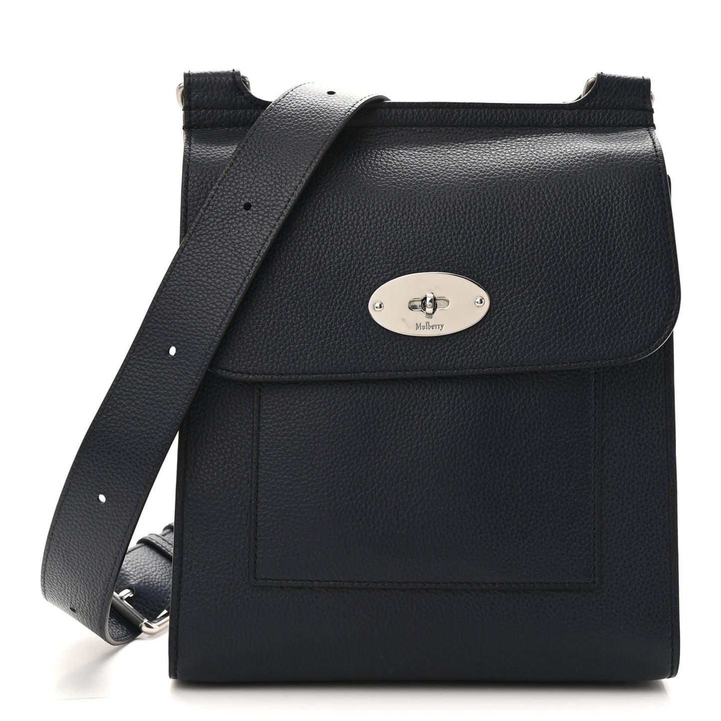 Small Classic Grain Calfskin Antony Messenger Crossbody Night Sky