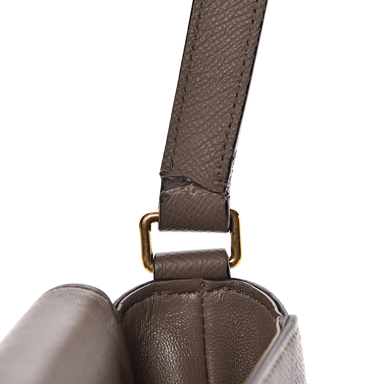 Celine Grained Calfskin Medium Trotteur Taupe 8 of 12