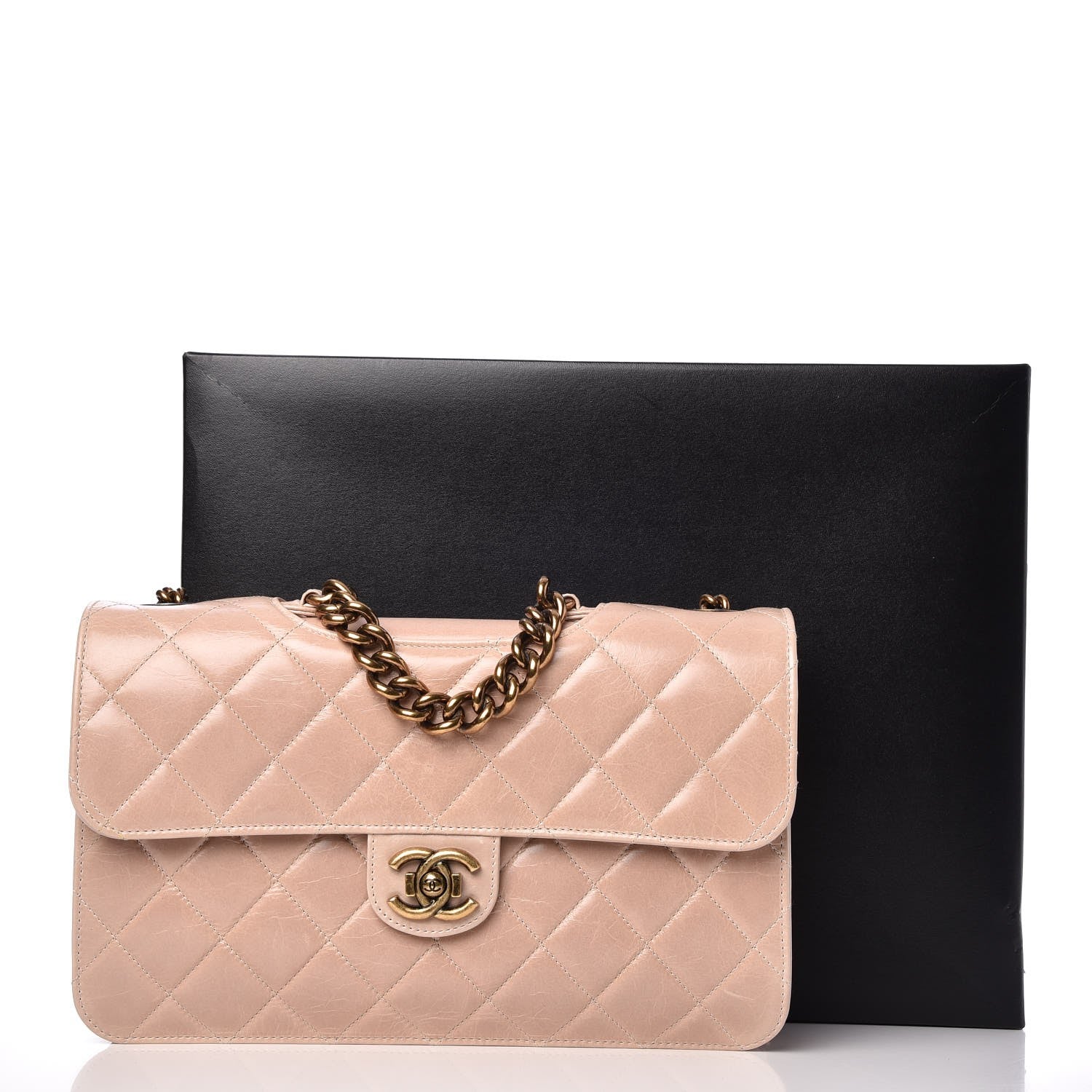 Chanel Glazed Calfskin Quilted Large Perfect Edge Flap Light Pink 9 of 9