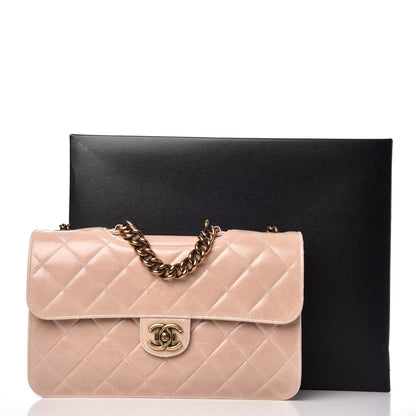 Chanel Glazed Calfskin Quilted Large Perfect Edge Flap Light Pink 9 of 9