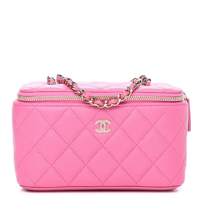 Chanel Caviar Quilted Small Vanity Case With Chain Pink 1 of 5