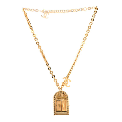 Chanel Metal 31 Rue Cambon Door Long Necklace Gold 3 of 8