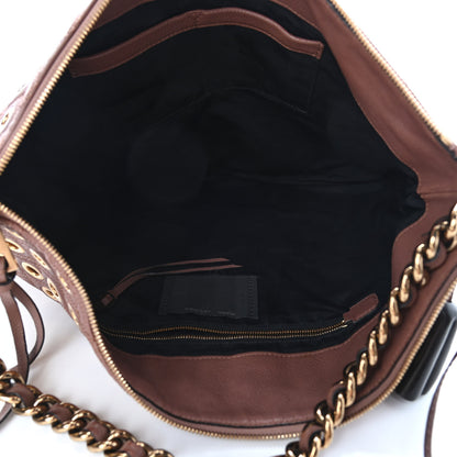 Marc Jacobs Goatskin Quilted Grommet Large Nomad Hobo Brown 4 of 4
