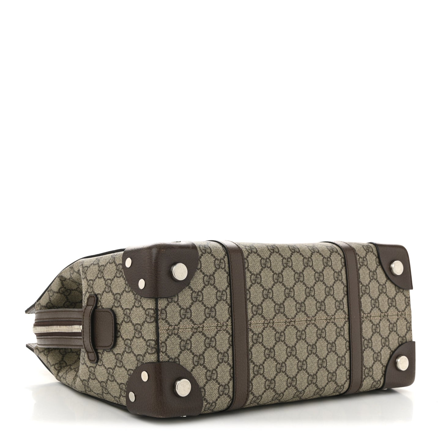 GG Supreme Monogram Textured Dollar Calfskin Medium Detail Tote Beige Ebony New Acero