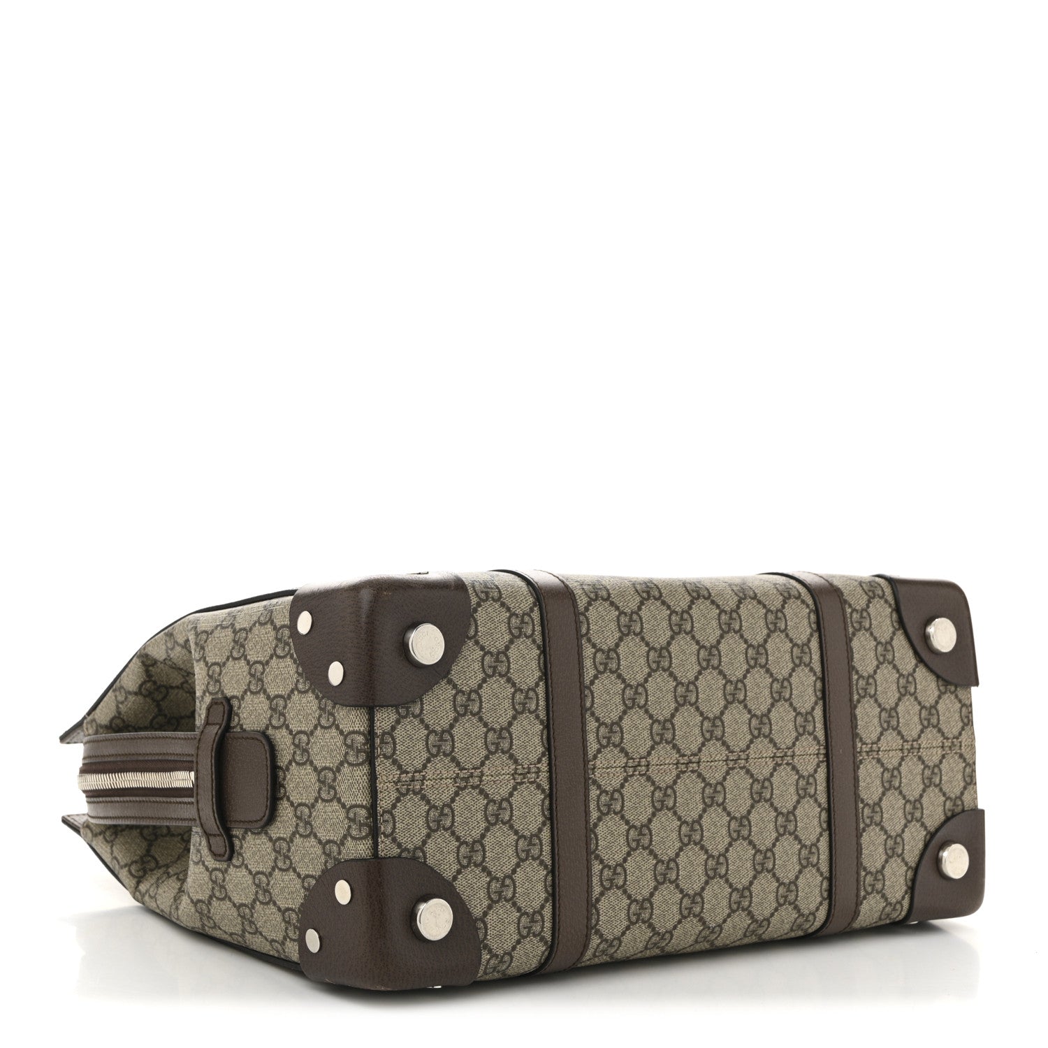Gucci GG Supreme Monogram Textured Dollar Calfskin Medium Detail Tote Beige Ebony New Acero 4 of 10