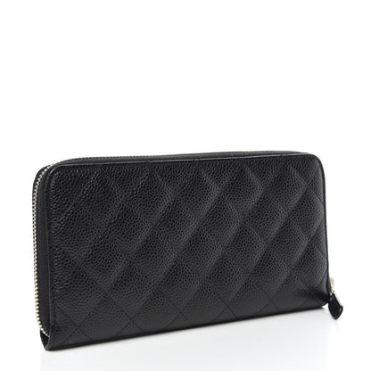 Chanel Caviar Quilted Large Gusset Zip Around Wallet Black 3 of 11