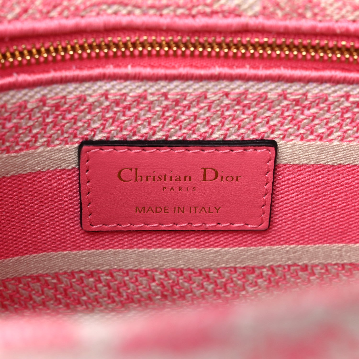 Christian Dior Canvas Toile De Jouy Embroidered Medium Lady D-Lite Peony Pink 7 of 15