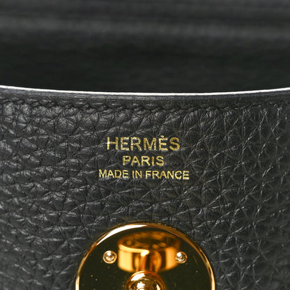 Hermes Taurillon Clemence Lindy 26 Black 6 of 12
