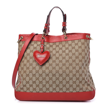Gucci Monogram Medium Valentine Top Handle Bag Red 1 of 10