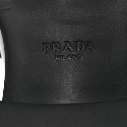 Prada Spazzolato Metal Triangle Logo 50mm Loafers 39 Black 8 of 14