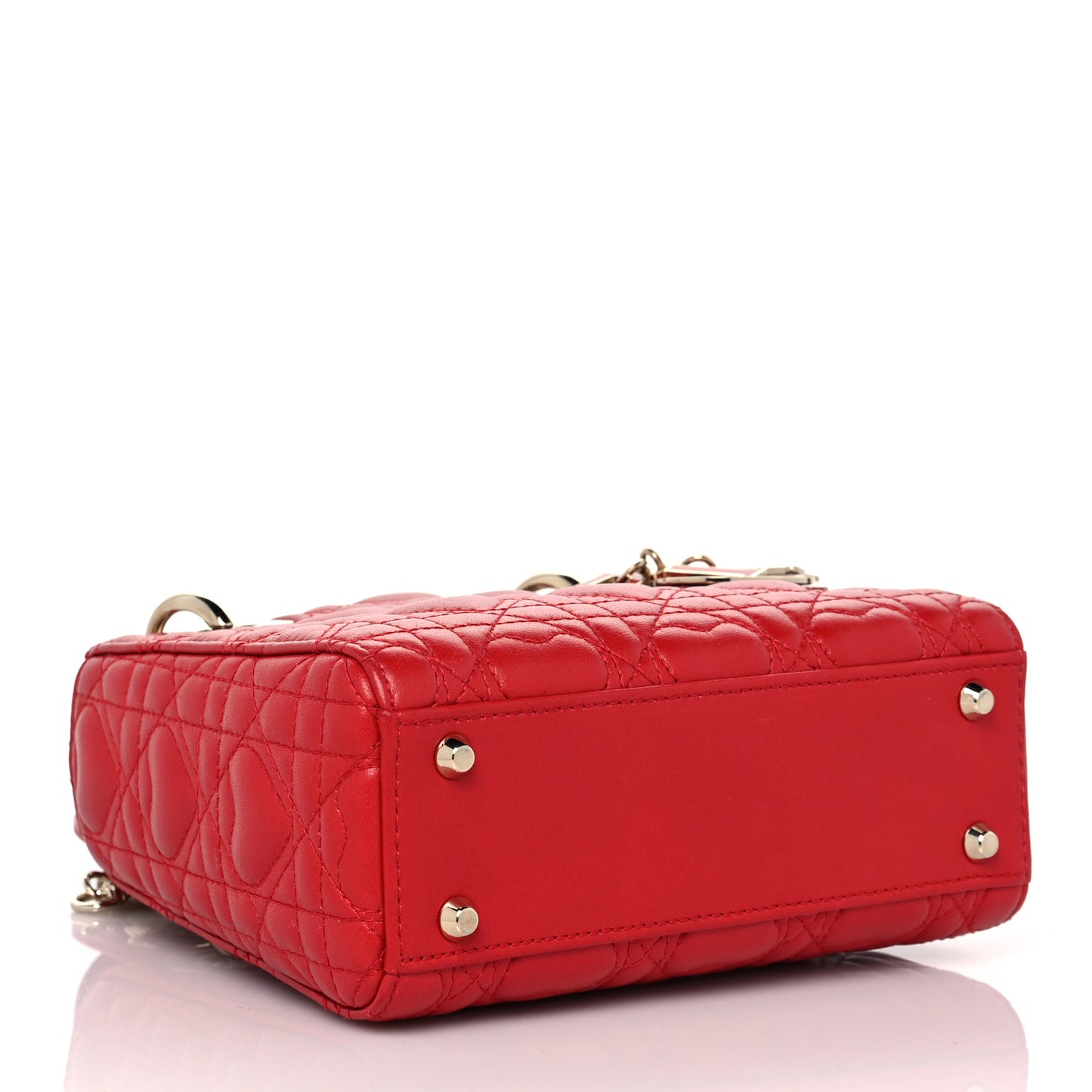 Calfskin Cannage Dioramour Mini Lady Dior Bag Bright Red