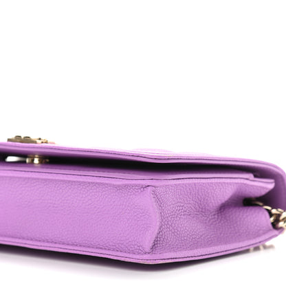 Chanel Caviar Quilted Boy Wallet On Chain WOC Purple 11 of 13