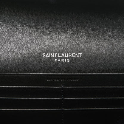 Saint Laurent Lambskin Y Quilted Monogram Large Loulou Flap Wallet Olive 8 of 10