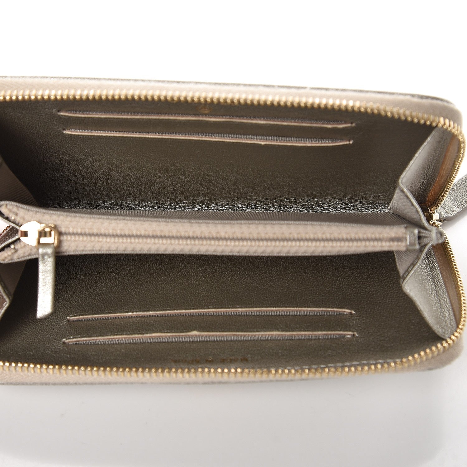 Chanel Metallic Sheepskin Quilted Mademoiselle Vintage Zip Around Wallet Light Gold 5 of 9