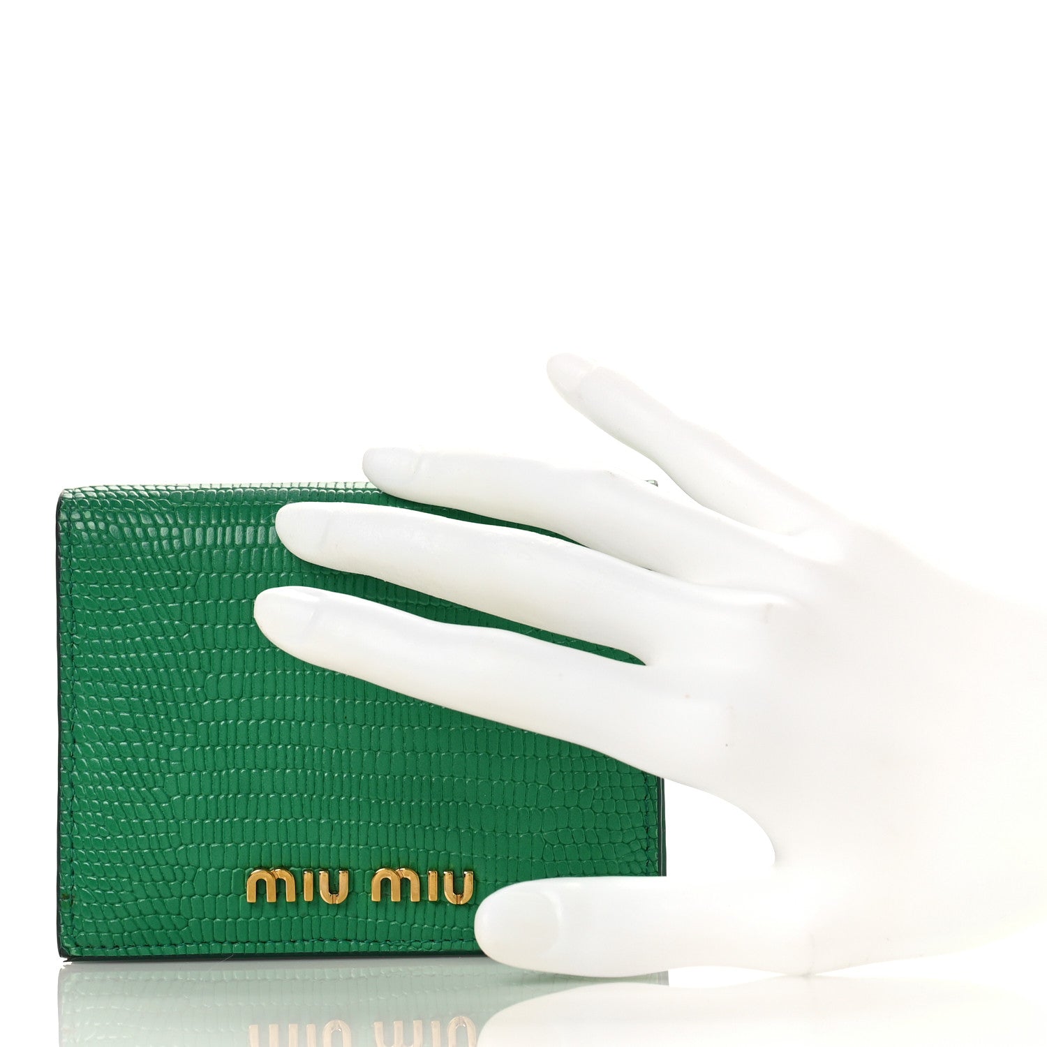Miu Miu Vernice Lizard Embossed Wallet 2 of 9
