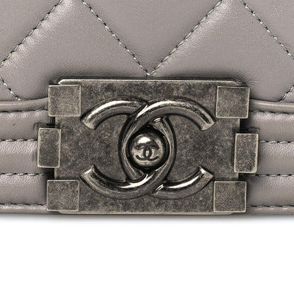 Chanel Lambskin Quilted Large Boy Flap Grey 8 of 11