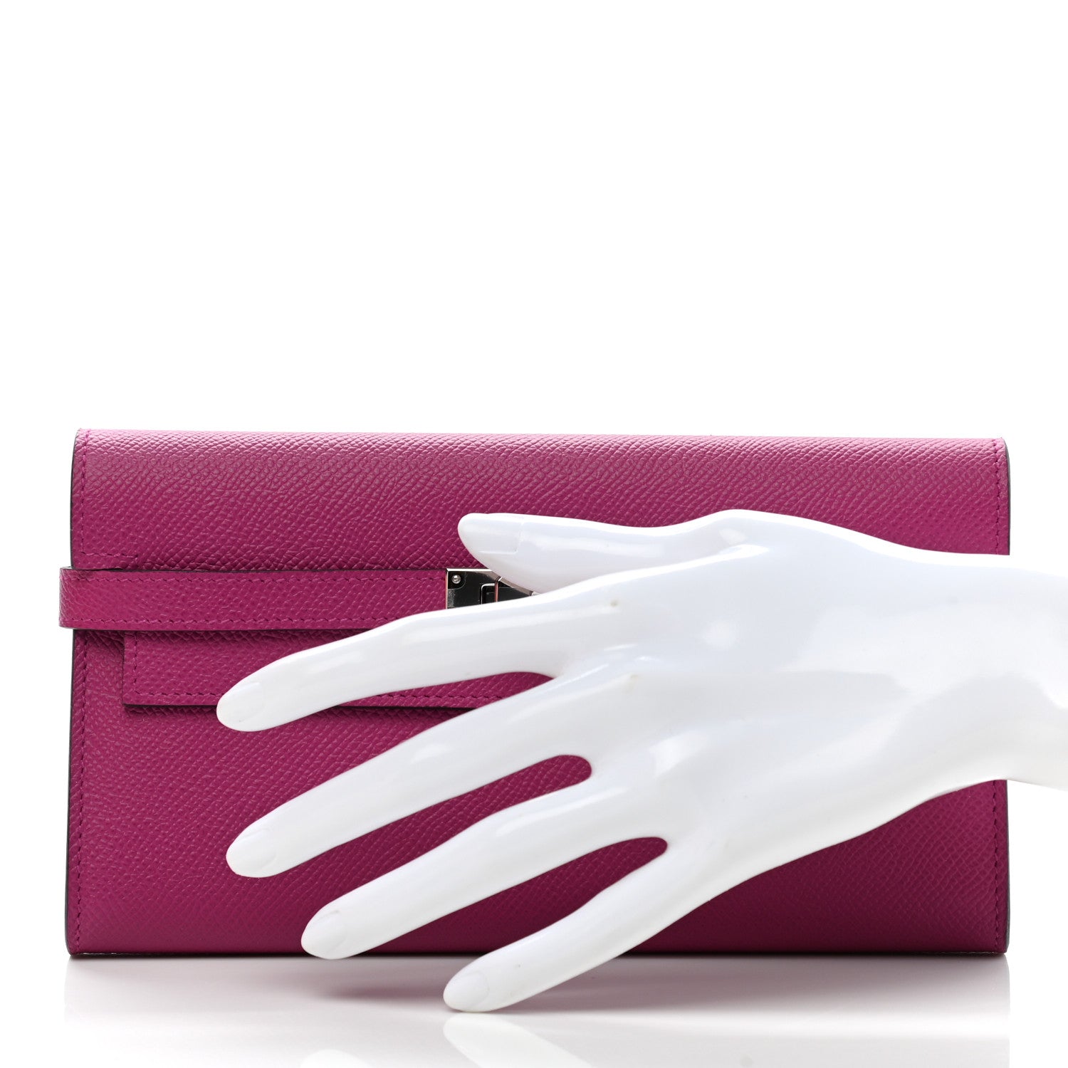 Hermes Epsom Kelly Longue Wallet Rose Pourpre 2 of 8