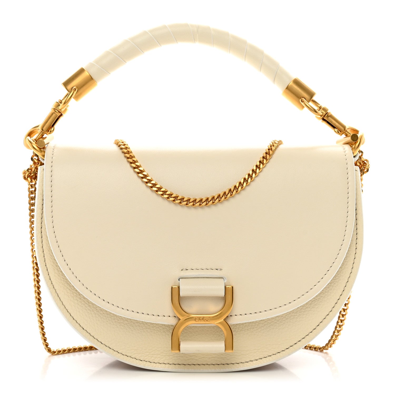 Chloe Calfskin Marcie Chain Flap Bag Misty Ivory 1 of 10