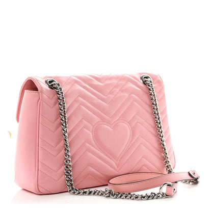 Gucci Calfskin Matelasse Medium GG Marmont Shoulder Bag Wild Rose 3 of 11