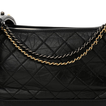 Chanel Aged Calfskin Quilted Medium Gabrielle Hobo Black 8 of 13