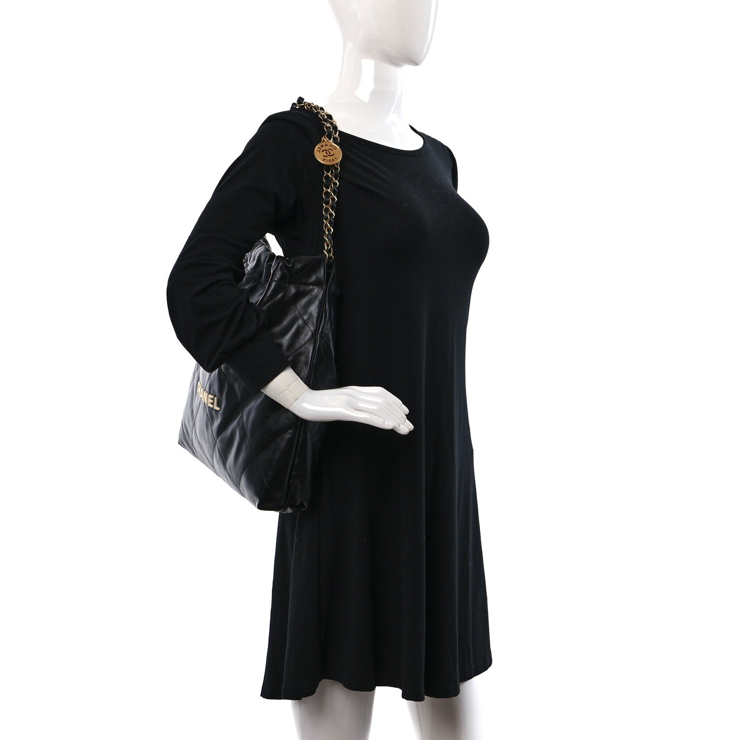 Chanel Calfskin Quilted Chanel 22 Black 3 of 11