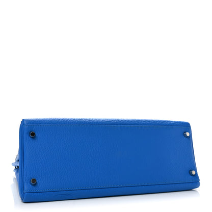 Hermes Taurillon Clemence Kelly Retourne 35 Bleu Hydra 4 of 13
