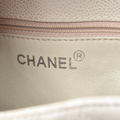 Chanel Metallic Caviar Quilted Shoulder Bag White 6 of 14