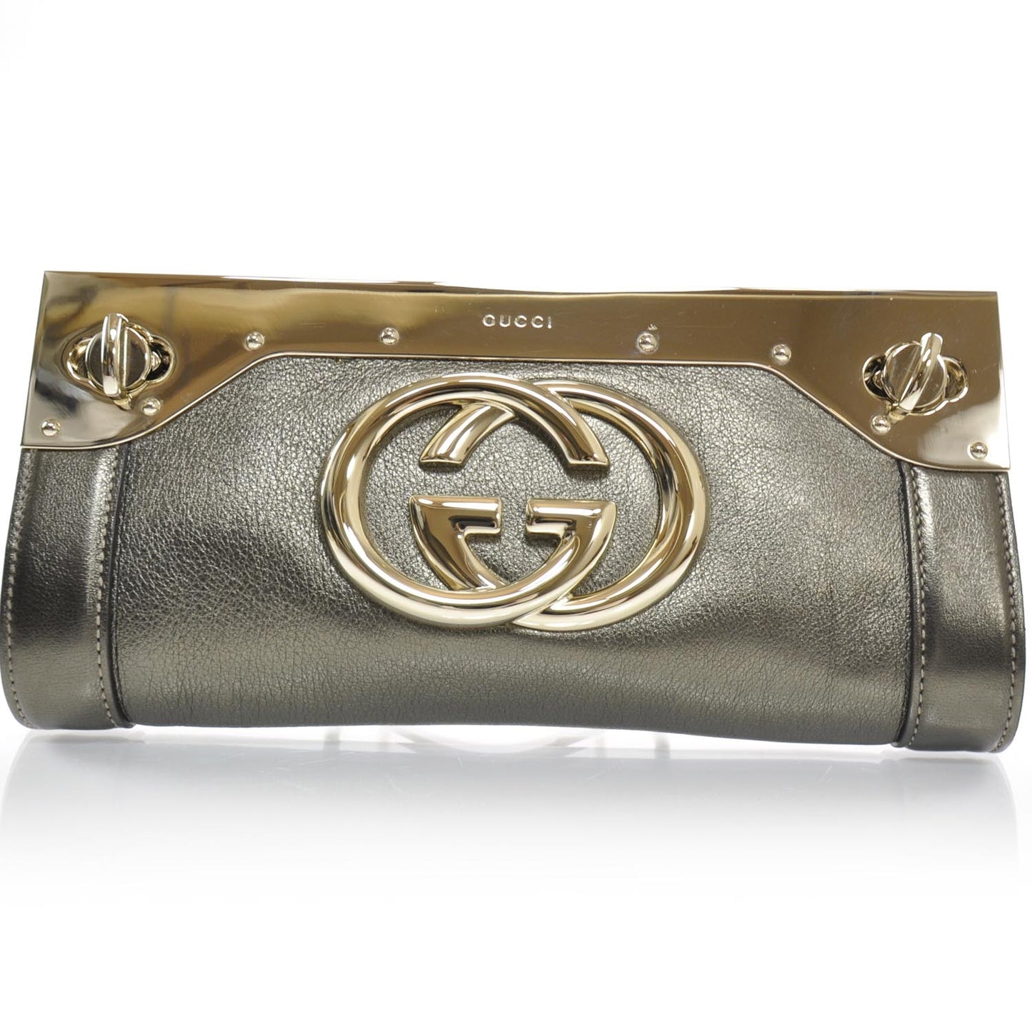 Leather Britt Clutch Metallic