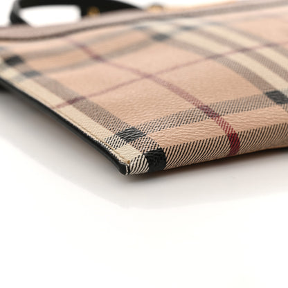 Burberry Haymarket Check Peyton Crossbody Clutch Bag Toffee 10 of 13