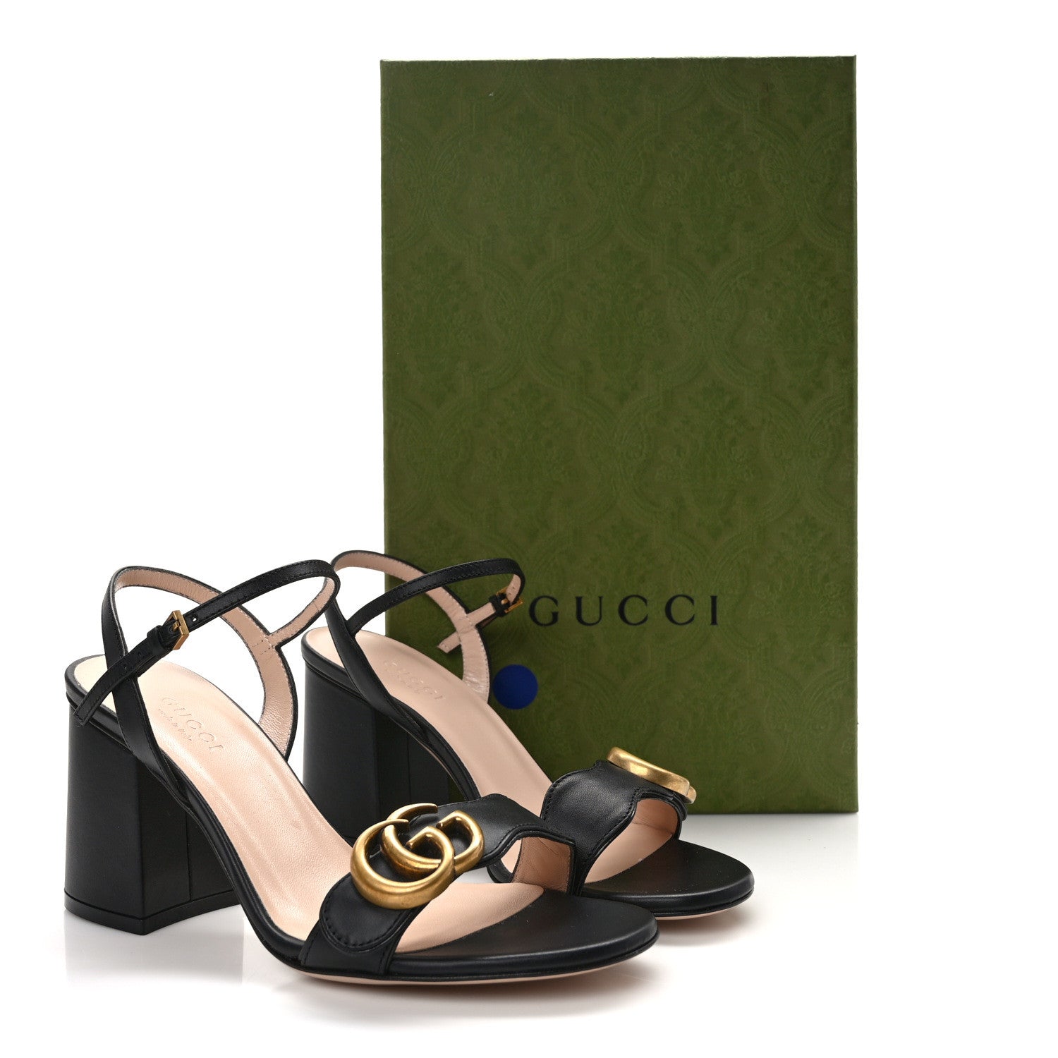 Gucci Lifford Calfskin GG Marmont Ankle Wrap 75mm Sandals 35 Black 8 of 8