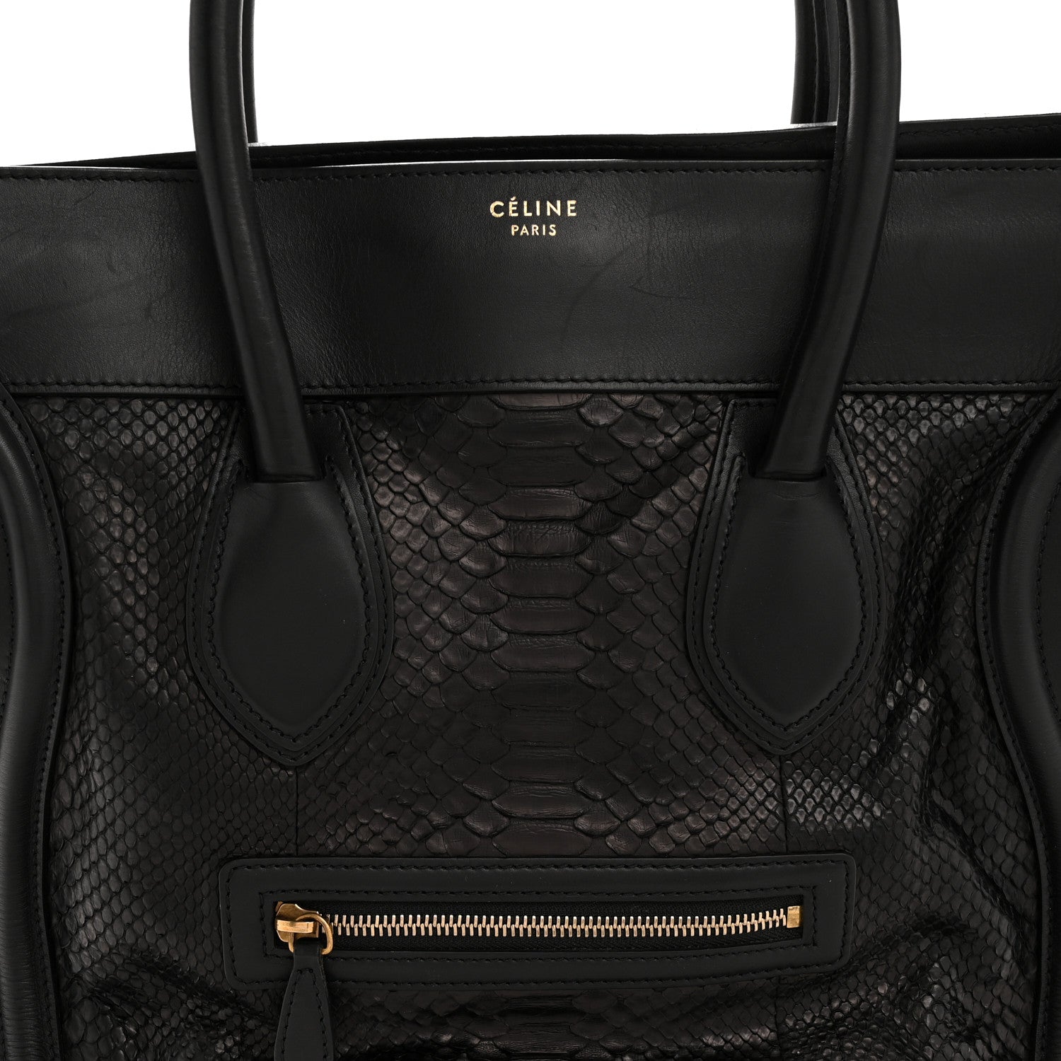 Celine Snakeskin Large Luggage Black 1789474 – FASHIONPHILE